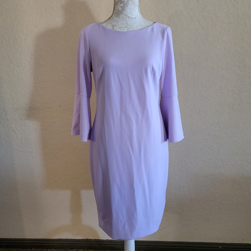 Calvin Klein Women's Bell Sleeve Sheath Dress Sz 8